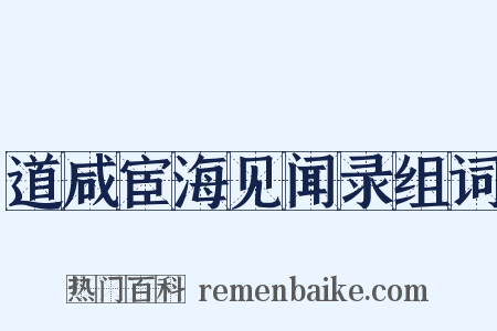道咸宦海见闻录组词是什么意思的图片